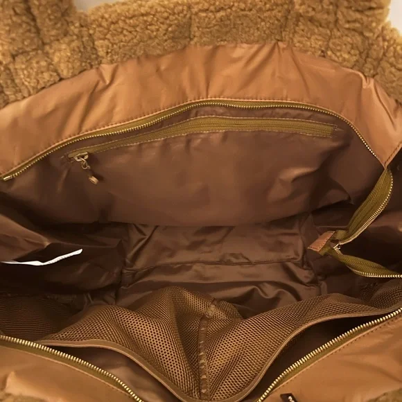 NWT Lululemon quilted grid tote bag 26L yoga brown burnt caramel - Picture 5 of 10